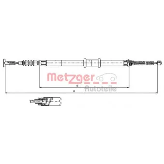 METZGER 491.12 - Tirette à câble, frein de stationnement arrière gauche