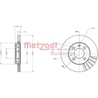 METZGER 6110015 - Jeu de 2 disques de frein avant