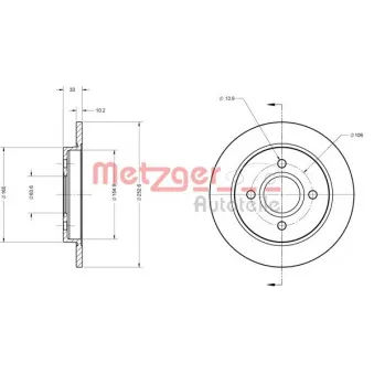 METZGER 6110020 - Jeu de 2 disques de frein arrière
