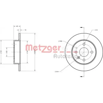 METZGER 6110022 - Jeu de 2 disques de frein arrière