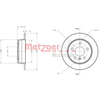 Jeu de 2 disques de frein arrière METZGER OEM A1694230012