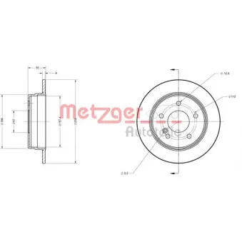 METZGER 6110064 - Jeu de 2 disques de frein arrière