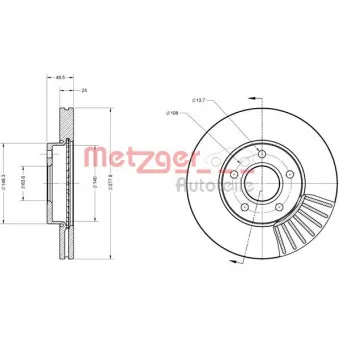 METZGER 6110070 - Jeu de 2 disques de frein avant