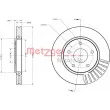 METZGER 6110090 - Jeu de 2 disques de frein avant