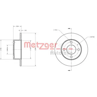 METZGER 6110106 - Jeu de 2 disques de frein arrière