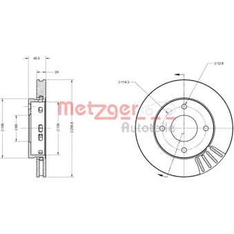 Jeu de 2 disques de frein avant METZGER OEM A4544200001