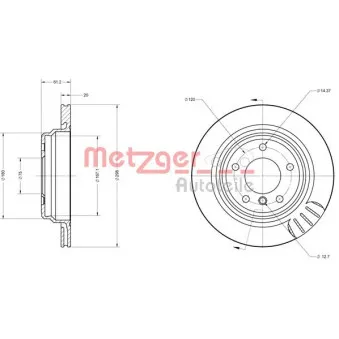 Jeu de 2 disques de frein arrière METZGER OEM 1163153