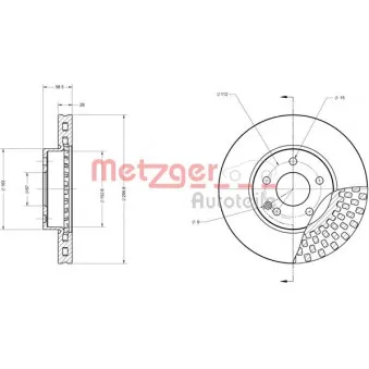 METZGER 6110121 - Jeu de 2 disques de frein avant