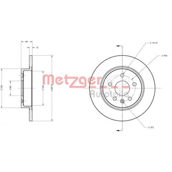 METZGER 6110130 - Jeu de 2 disques de frein arrière