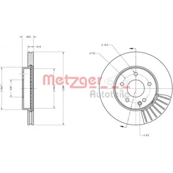 METZGER 6110135 - Jeu de 2 disques de frein avant