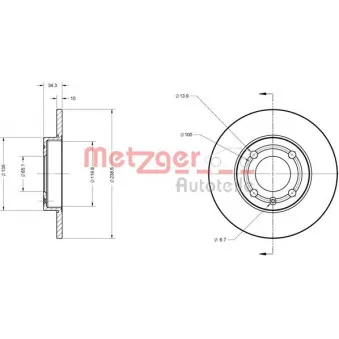 METZGER 6110137 - Jeu de 2 disques de frein avant