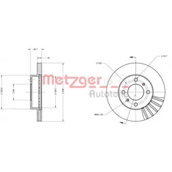 METZGER 6110143 - Jeu de 2 disques de frein avant
