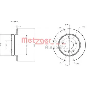 METZGER 6110144 - Jeu de 2 disques de frein arrière