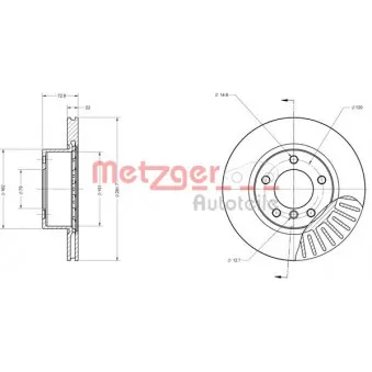 METZGER 6110147 - Jeu de 2 disques de frein avant