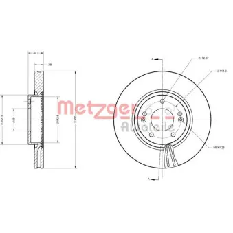 METZGER 6110155 - Jeu de 2 disques de frein avant