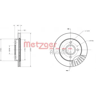 METZGER 6110157 - Jeu de 2 disques de frein arrière