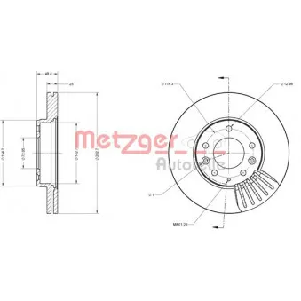 METZGER 6110159 - Jeu de 2 disques de frein avant