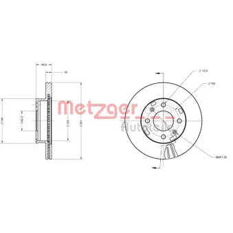 METZGER 6110160 - Jeu de 2 disques de frein avant