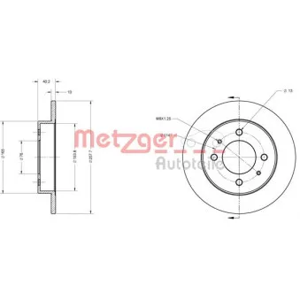 METZGER 6110165 - Jeu de 2 disques de frein arrière