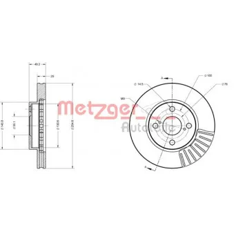 METZGER 6110167 - Jeu de 2 disques de frein avant