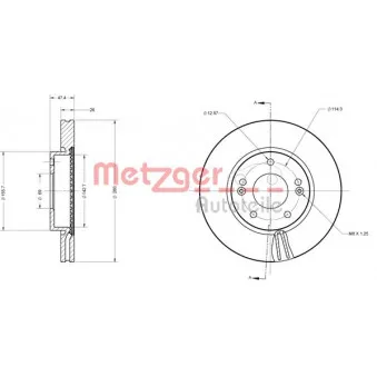 METZGER 6110175 - Jeu de 2 disques de frein avant