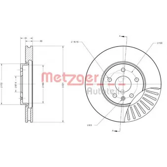 METZGER 6110176 - Jeu de 2 disques de frein avant