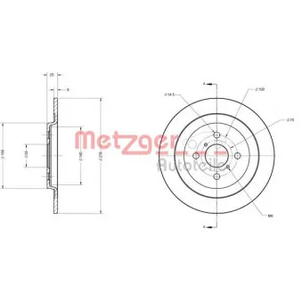 METZGER 6110181 - Jeu de 2 disques de frein arrière