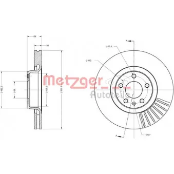 METZGER 6110195 - Jeu de 2 disques de frein avant