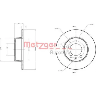 METZGER 6110201 - Jeu de 2 disques de frein arrière