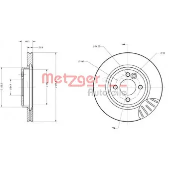 METZGER 6110207 - Jeu de 2 disques de frein avant