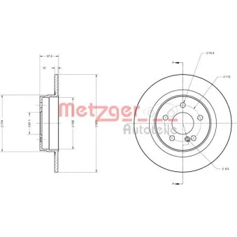 METZGER 6110209 - Jeu de 2 disques de frein arrière