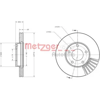 METZGER 6110213 - Jeu de 2 disques de frein avant