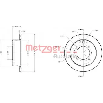 METZGER 6110221 - Jeu de 2 disques de frein arrière