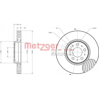 METZGER 6110222 - Jeu de 2 disques de frein avant
