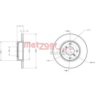 METZGER 6110226 - Jeu de 2 disques de frein avant