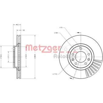 METZGER 6110230 - Jeu de 2 disques de frein avant