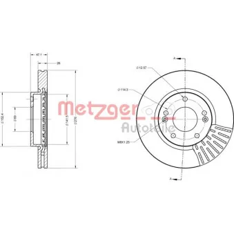 METZGER 6110235 - Jeu de 2 disques de frein avant