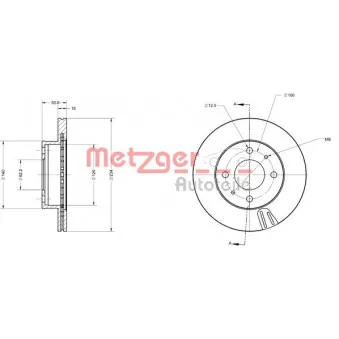 Jeu de 2 disques de frein avant METZGER OEM 5171202551