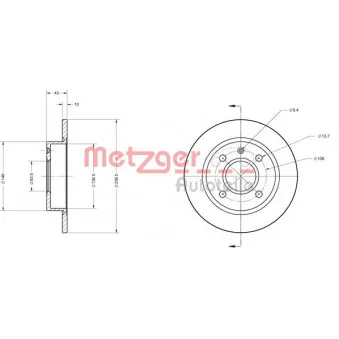 METZGER 6110243 - Jeu de 2 disques de frein avant