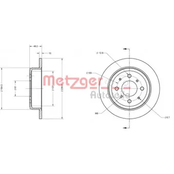 METZGER 6110244 - Jeu de 2 disques de frein arrière