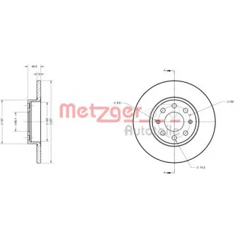 METZGER 6110246 - Jeu de 2 disques de frein avant
