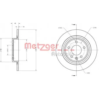 METZGER 6110247 - Jeu de 2 disques de frein arrière