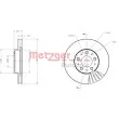 METZGER 6110253 - Jeu de 2 disques de frein avant