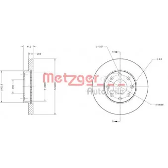 METZGER 6110257 - Jeu de 2 disques de frein avant