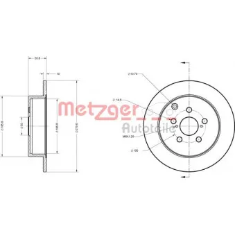 METZGER 6110258 - Jeu de 2 disques de frein arrière