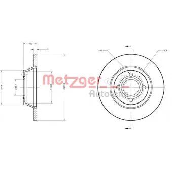 METZGER 6110262 - Jeu de 2 disques de frein avant