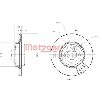 Jeu de 2 disques de frein avant METZGER OEM 34116774985