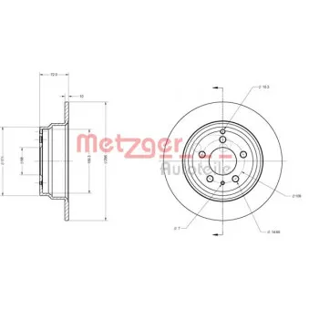 Jeu de 2 disques de frein arrière METZGER OEM 271794