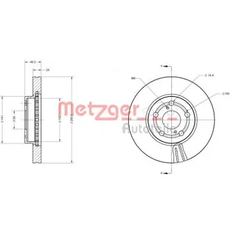 METZGER 6110280 - Jeu de 2 disques de frein avant