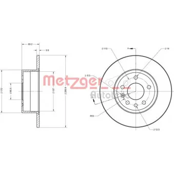 METZGER 6110289 - Jeu de 2 disques de frein arrière